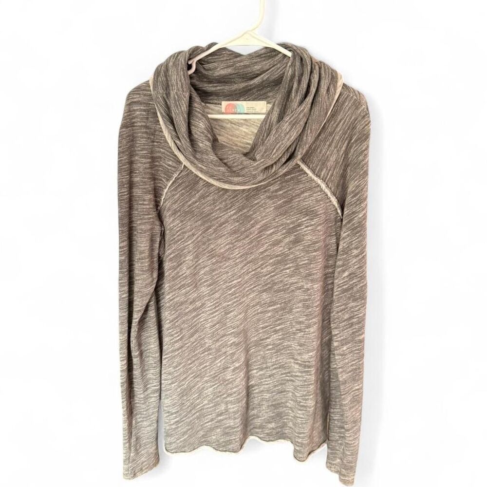 Free People FP Beach Cocoon Cowl Neck Pullover Gray Slouchy Cozy Lounge Top Smal
